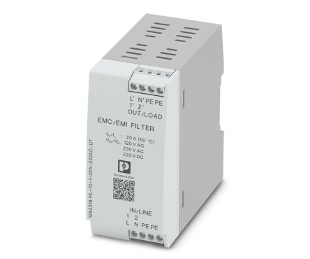 Phoenix Contact 20A 230 V ac, DIN Rail EMC Filter, Single Phase