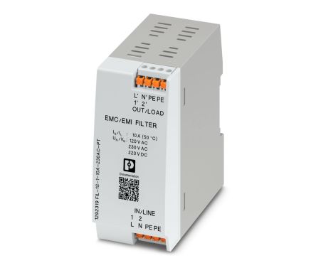 Phoenix Contact 10A 230 V ac, DIN Rail EMC Filter, Single Phase