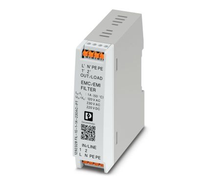 Phoenix Contact 1A 230 V ac, DIN Rail EMC Filter, Single Phase