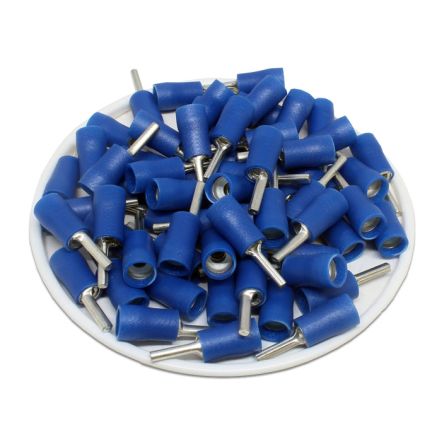 RS PRO Stiftkabelschuh, Blau Isoliert Nylon Min. 1.5mm², Max. 2.5mm² 16AWG 14AWG Nicht Ummantelt, Ø 1.9mm