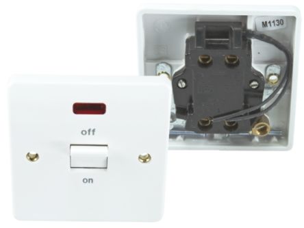 Mk Logic K5105WHI 32 Amp Double Tringle Interrupteur Néon-Deep Plaque