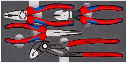 Knipex 4-Piece Plier Set, Flat, Straight Tip, 335 mm Overall