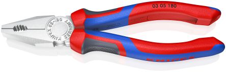Knipex Combination Pliers, 180 mm Overall, Straight Tip