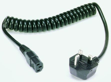 RS PRO 2.5m power cord, BS 1363 to C13 3 Pin UK Mains Power Cable 10A Curly