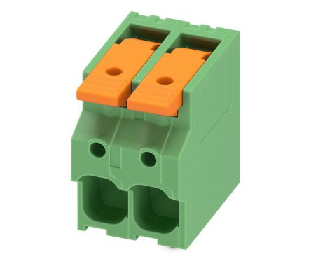 Phoenix Contact 5-ZB, LPT 6/ 2-7 Series PCB Terminal Block, 2-Contact, 7.5mm Pitch, PCB Mount, 1-Row, PCB Termination