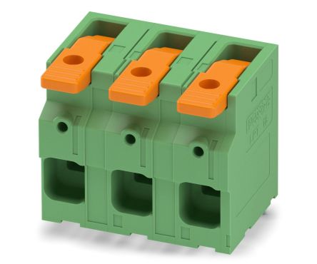 Phoenix Contact 0-ZB, LPT 16/ 3-15 Series PCB Terminal Block, 3-Contact, 10mm Pitch, PCB Mount, 1-Row, PCB Termination