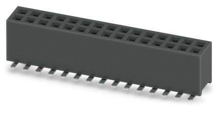 Phoenix Contact 27D/ 30-SV- 490-1-BR, FQ 1 Series Surface Mount Socket Strip, 2-Row, 1.27mm Pitch, SMD Termination