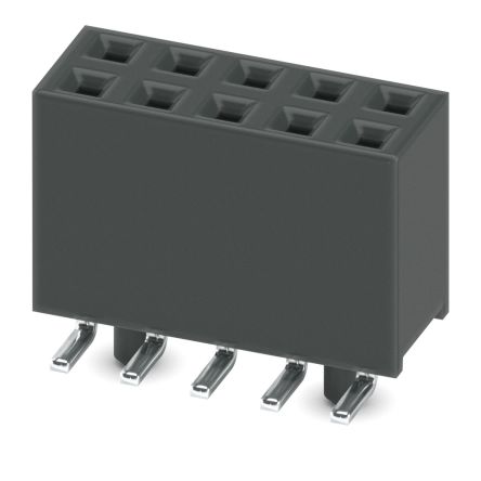 Phoenix Contact 54D/ 10-SV-1020-1-BT, FQ 2 Series Surface Mount Socket Strip, 2-Row, 2.54mm Pitch, SMD Termination