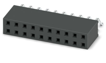 Phoenix Contact 54D/ 20-SH-0-BT, FQ 2 Series Surface Mount Socket Strip, 2-Row, 2.54mm Pitch, SMD Termination