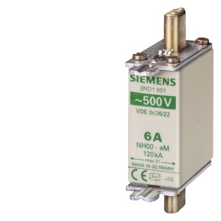 Siemens 20A NH Fuse, NH000, 440 - 500V Ac/dc