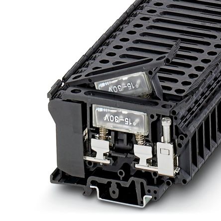 Phoenix Contact 3004265 UK 6.3-HESILED 24 Series Black, 16mm², 1-Level, Screw Termination