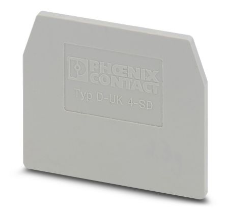 Phoenix Contact D-UK 4-SD Series End Cover for Use with DIN Rail Terminal Blocks