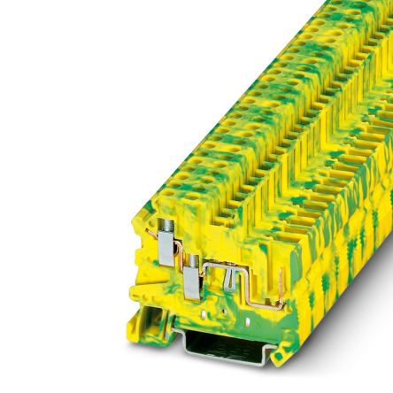 Phoenix Contact 3060513 UT 2.5-TWIN/1P-PE Series Green, Yellow, 2.5mm², 1-Level, Plug In, Screw Termination