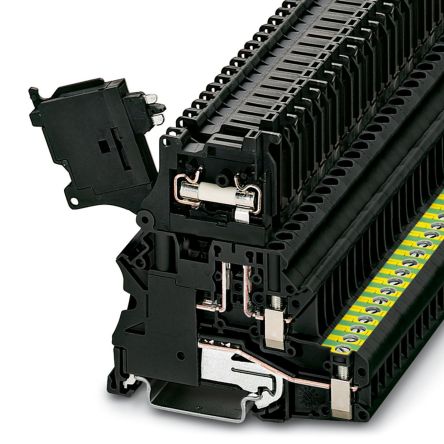 Phoenix Contact 3070053 UT 4-PE/HESILED 24(5X20) Series Black, 1mm², 1-Level, Screw Termination