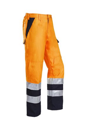 Sioen 022V Warnschutzhose, Orange/Marine, Größe 74 To 78cm X 76cm