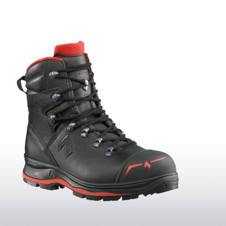 Haix 602017 Sicherheitsstiefel Schwarz/Rot, Mit Stahl-Schutzkappe, Größe 38 / UK 5