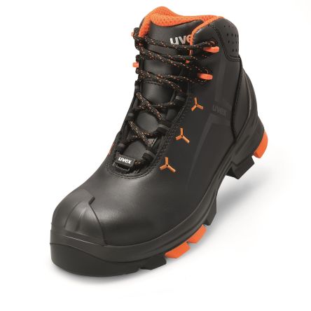 Uvex 2 Damen, Herren Sicherheitsstiefel Schwarz, Mit Zehen-Schutzkappe, ESD-sicher, Größe 37 / UK 4