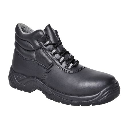 Portwest FC10 Unisex Sicherheitsstiefel Schwarz, Mit Zehen-Schutzkappe EN20345 S1P, Größe 43 / UK 9