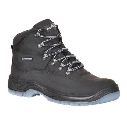 Portwest FW57 Sicherheitsstiefel Schwarz, Mit Stahl-Schutzkappe, Größe 43 / UK 9