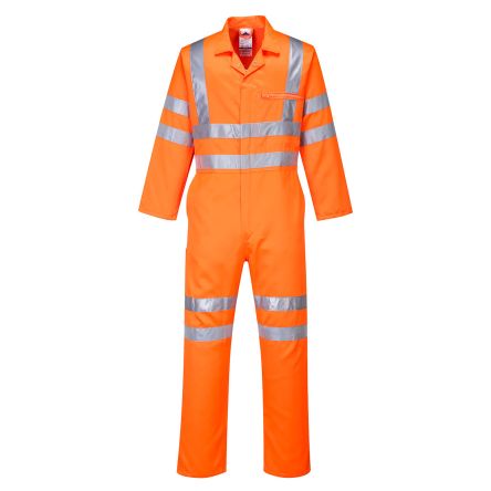 Portwest Warnschutz-Overalls, L, Wiederverwendbar,, Orange, Reflektierend