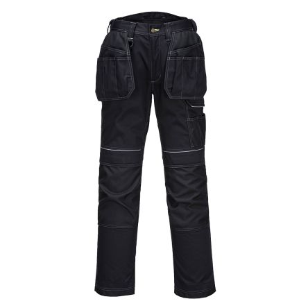 Portwest T602 Arbeitshose, 35 % Baumwolle, 65 % Polyester Schwarz, Größe 80cm / 32Zoll X 31Zoll