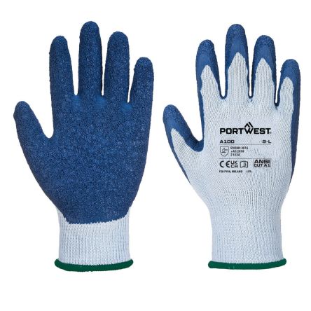 Portwest Guantes De Látex Amarillo Serie A100, Talla 8, Con Recubrimiento De Látex, Resistentes A La Abrasión,