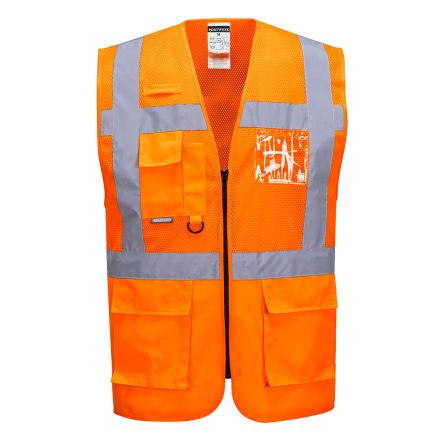 Portwest Gilet Alta Visibilità Colore Giallo, 2XL, Traspirante, Chiusura Con Cerniera Lampo