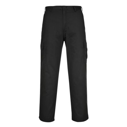 Portwest Pantalon C701, 76cm, Noir En 35 % Coton, 65 % Polyester, Confortable, Souple