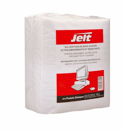 Jelt Bag of 50 White WHITE Wipes Dry Wipes for Electronics, Office Equipment Use