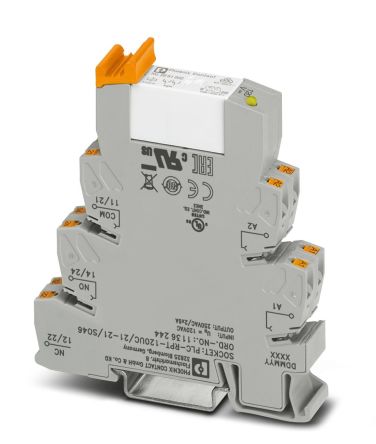 Phoenix Contact Relay Module, DIN Rail Mount, 110V dc Coil, DPDT, 7mA Load