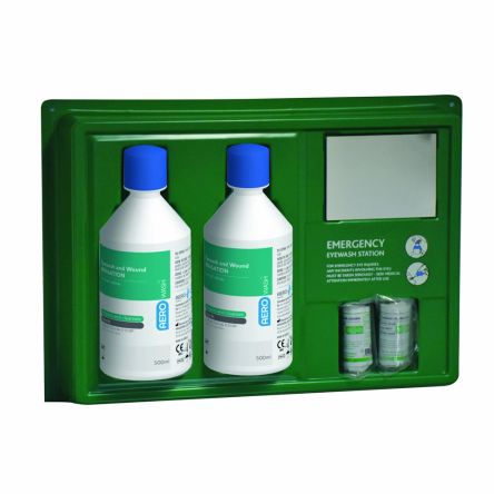 RS PRO Wall Mounted Eye Wash Station, 500 ml