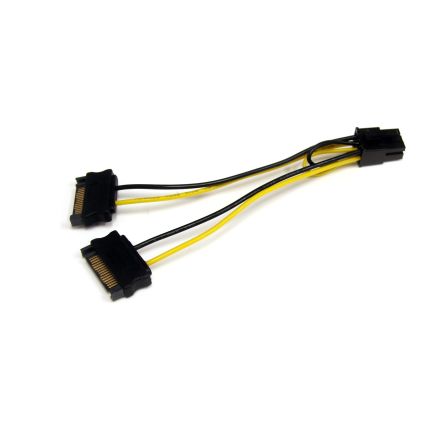 StarTech.com Male SATA Power to Female PCIe Cable, 6in