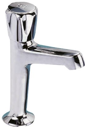 Pegler Yorkshire Chrome Plated Brass Twist Handle High Neck Pillar Sink Tap, 1/2in
