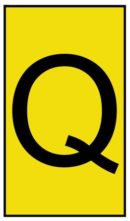 HellermannTyton Ovalgrip Slide On Cable Markers, Black On Yellow, Pre-printed Q, 2.5 → 6mm Cable