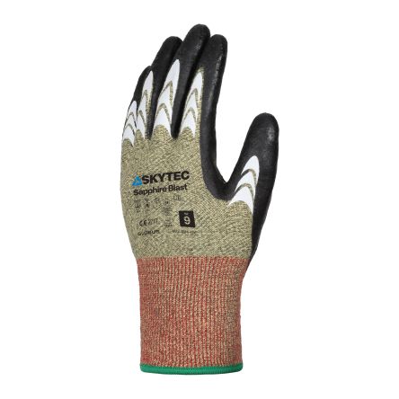 Skytec Sapphire Black, Green Glass Fibre, Modacrylic, Para-Aramid Cut Resistant, Heat Resistant Cut Resistant Gloves,