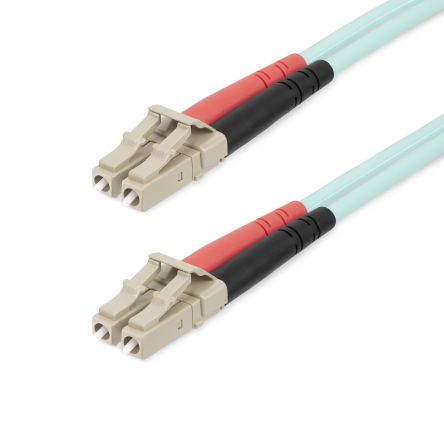 StarTech.com LC to LC Duplex Multi Mode OM4 Fibre Optic Cable, Light Blue, 20m