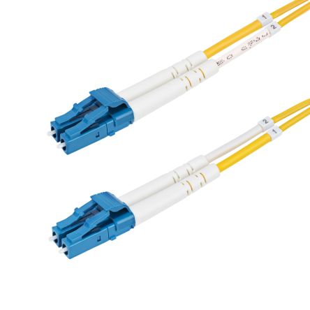 StarTech.com LC to LC Duplex Single Mode OS2 Fibre Optic Cable, Yellow, 25m