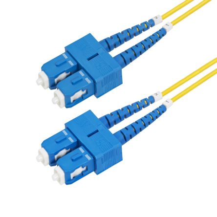 StarTech.com SC to SC Duplex Single Mode OS2 Fibre Optic Cable, Yellow, 30m