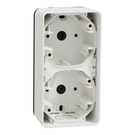 Schneider Electric White 2 Gang Plug Socket, Indoor, Outdoor Use