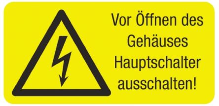 Idento Self-Adhesive Hazard Warning Sign (German)