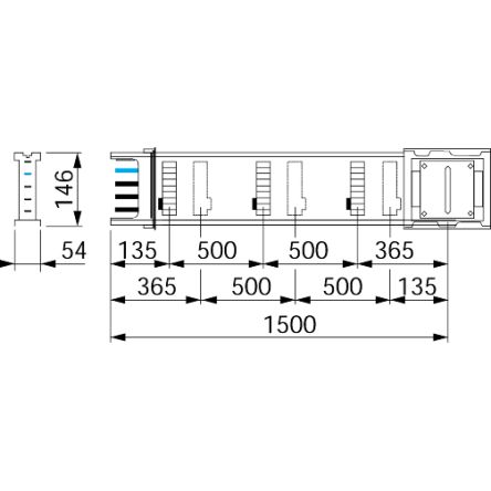Schneider Electric Canalis White Busbar Trunking, W54 mm x, L1.5m, Aluminium