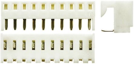 Molex Connecteur Femelle Pour CI, 10 Contacts, 1 Rangée, 2.54mm, Traversant, Angle Droit