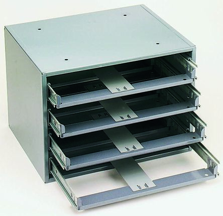 Durham 4 Cell Grey Steel Compartment Box, 381mm X 508mm X 400mm