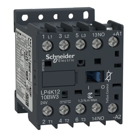 Schneider Electric Contattore, Serie LP4K, 3 Poli, 3 NA, 12 A, 5,5 KW, Bobina 24 V C.c.