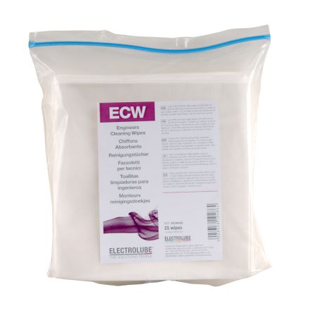Electrolube ECW Fusselfreie Tücher, Weiß, 300 X 350mm, 25 Tücher Pro Packung