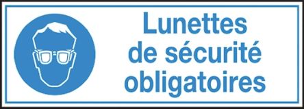 Brady Gebotszeichen Lunettes De Sécurité Obligatoires Mit Piktogramm: Augenschutz, PET Selbstklebend Französisch, B