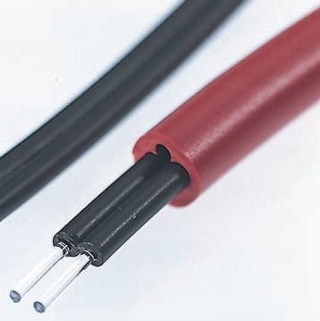 Niebuhr Cable De Fibra óptica Serie UN De 2 Núcleos, Long. 60m, Funda De Cloruro De Polivinilo PVC Rojo, Atenuación: