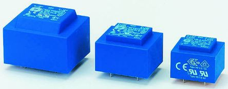 Block Printtrafo, Trafo 230V Ac / 15V Ac 0.5VA 2 Ausg. 22mm X 19mm X 22.7mm 35g Durchsteckmontage