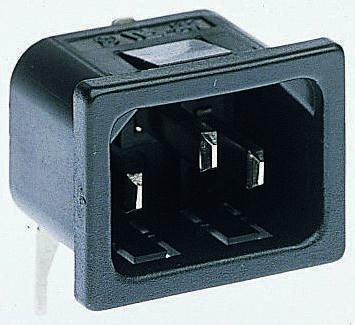 Bulgin IEC-Steckverbinder C14 250 V, Gewinkelt, Snap-In, Stecker, Sicherung/en / 10A, Löten