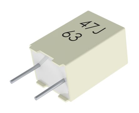 KEMET Condensador De Película, 470nF, ±5%, 40 V Ac, 63 V Dc, Montaje En Orificio Pasante